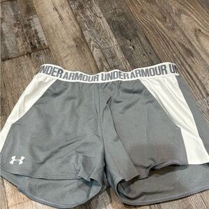 Under Armour Women's Athletic Shorts in Gray and White